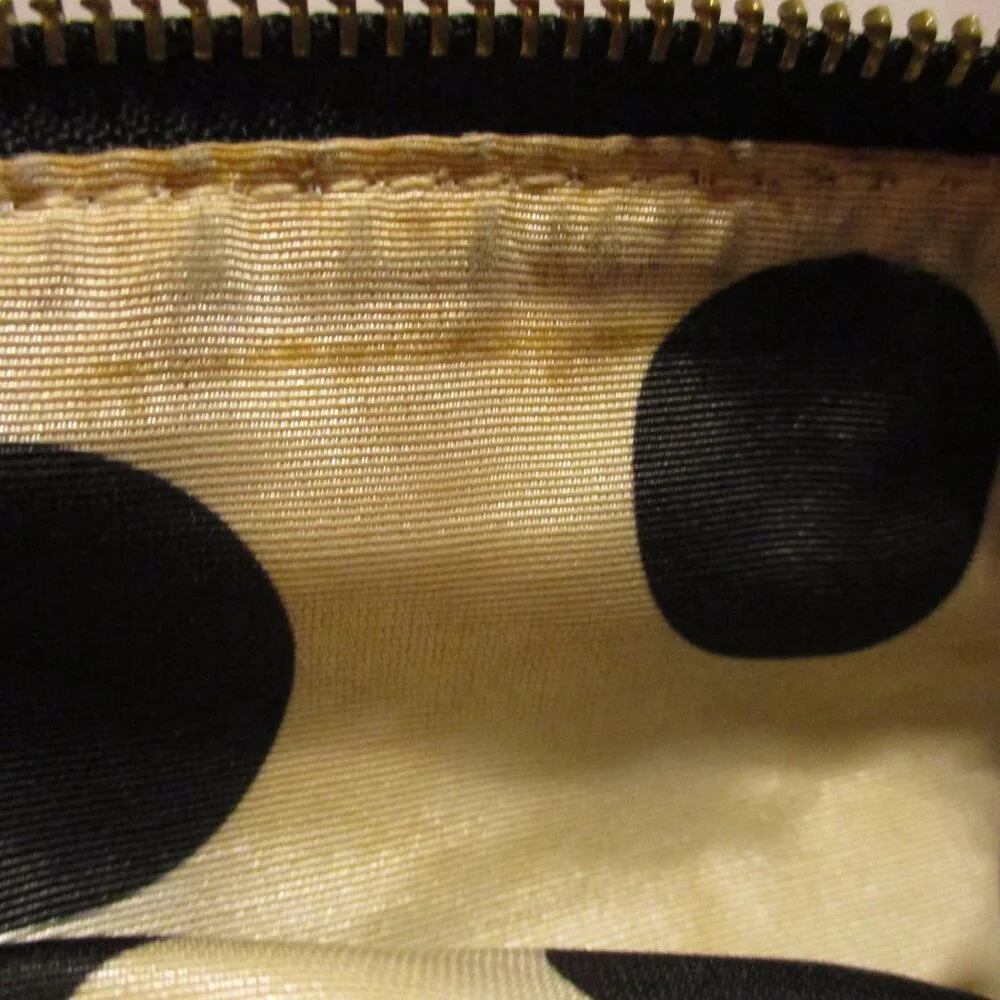Kate Spade Bag Woman Medium Black Cream Red Top Zip Pockets Shoulder Hand Bag